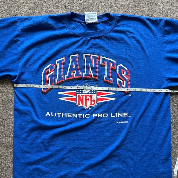Logo Athletic Vintage 1996 NFL Giants Single Stitch Blue Short Sleeve T Shirt XL - Picture 9 of 11